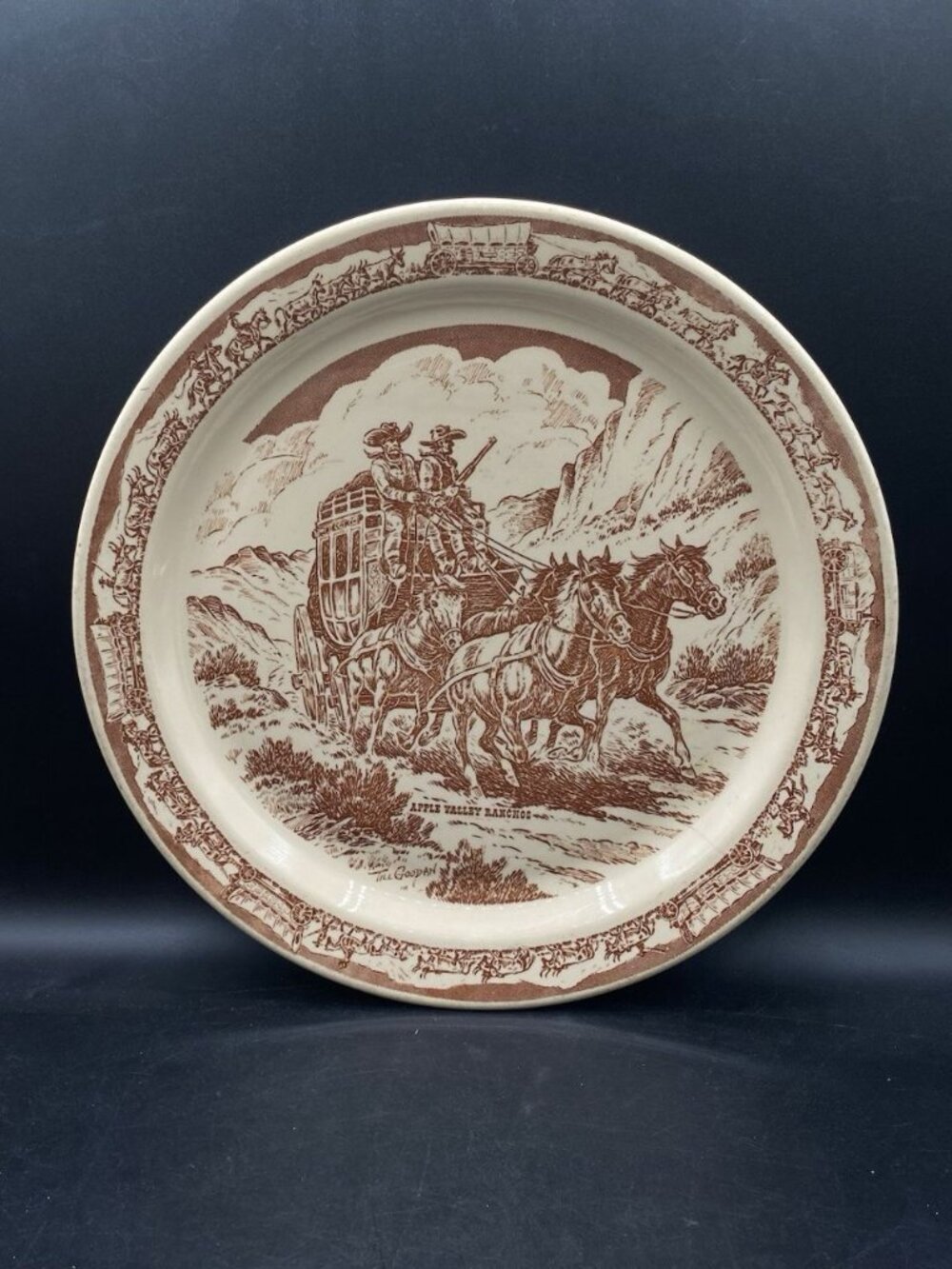 Wallace Westward Ho Till Goodan Apple Valley Ranchos 13” Charger Stagecoach READ